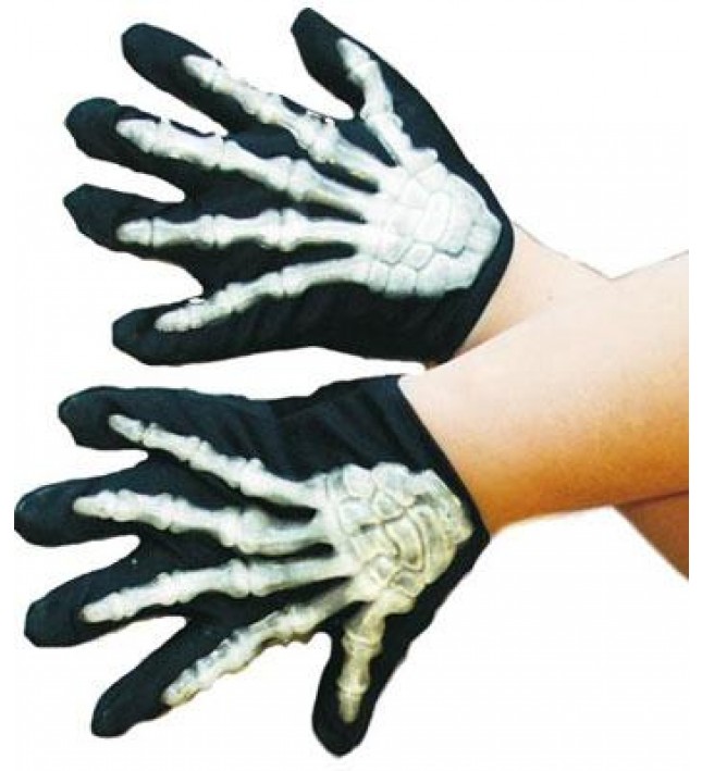 Gloves - Skeleton Gloves With Bones - Childs smiffys