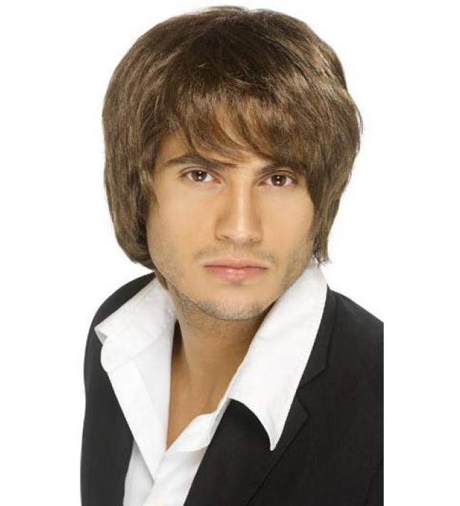 Boy Band Wig Brown Fancy Dress Smiffys