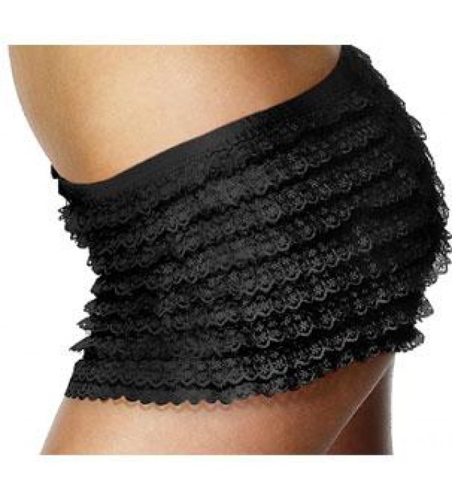 Adult Black Ruffle Lace Panties