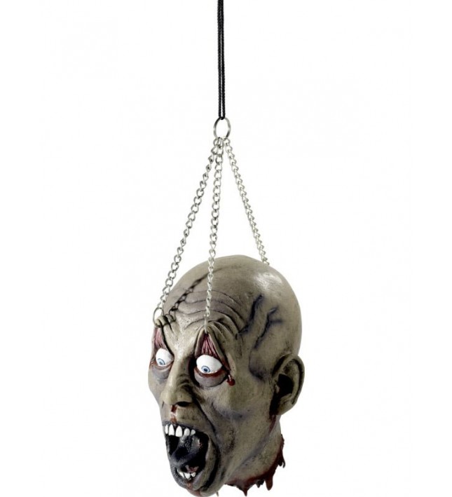 Dismembered Latex Head With Hanging Chains