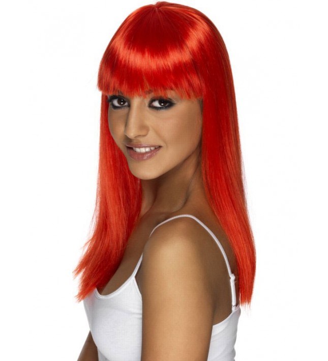 Neon Red Glamourama Wig