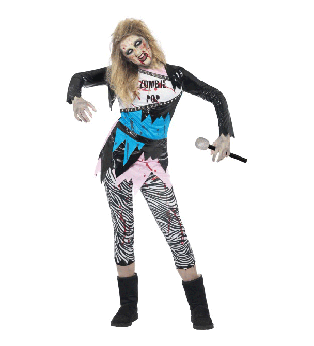 Teen Zombie Pop Star Halloween Fancy Dress Costume