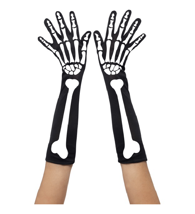 Halloween Fancy Dress Long Skeleton Gloves