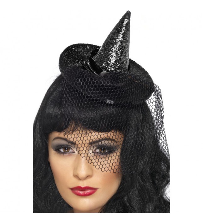 Ladies Mini Halloween Fancy Dress Witch Hat