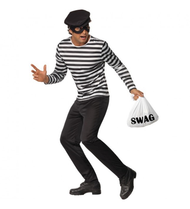 Mens Bank Robber Fancy Dress Costume