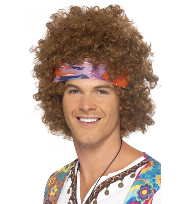 Mens 70s Afro Fancy Dress Wig