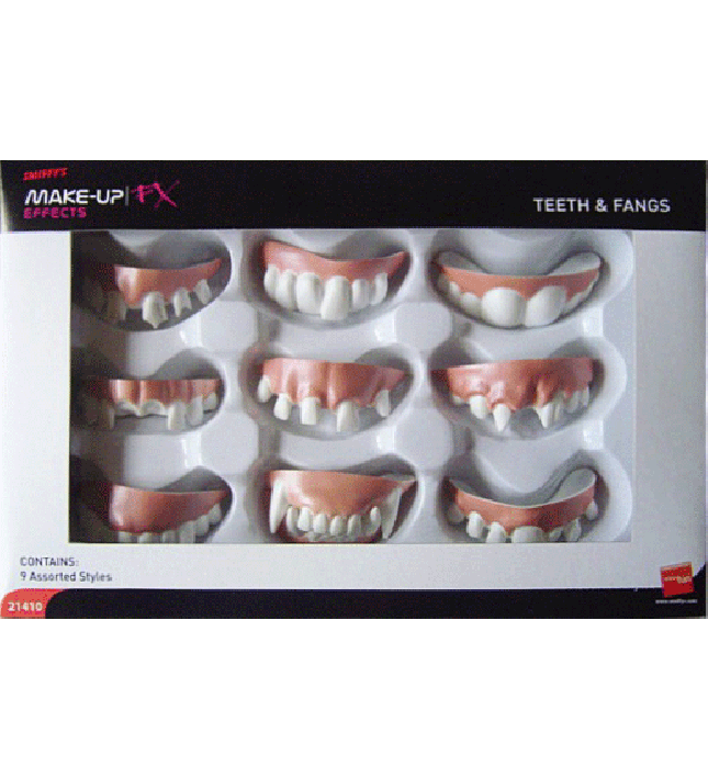 Box of 9 Assorted Teeth and Fangs Smiffys