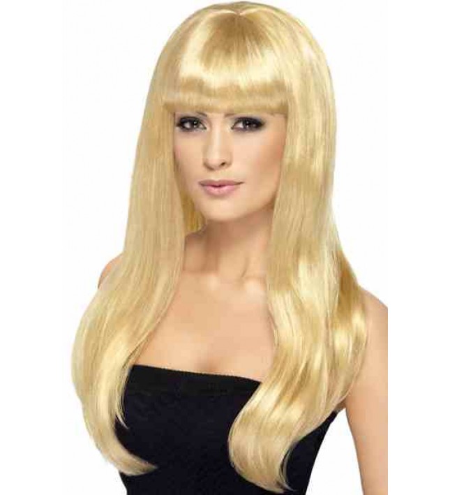 Ladies Long Straight Cut Fancy Dress Wig With Fringe