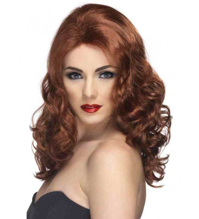 Ladies Long Wavy Fancy Dress Wig No Fringe