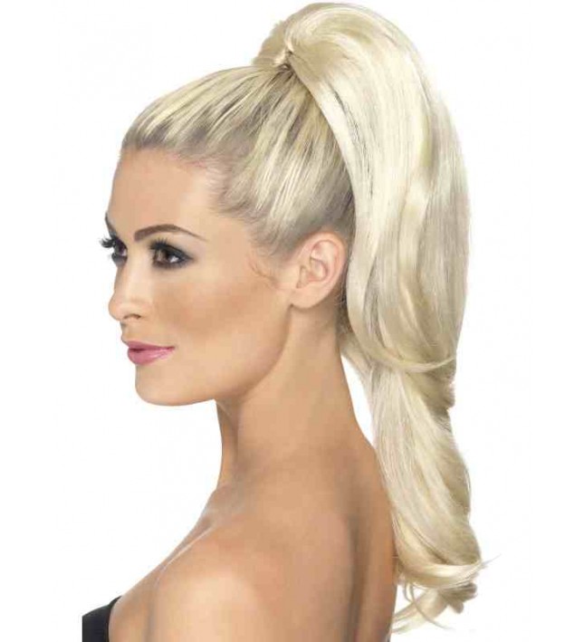 Ladies Clip On Pony Tail Hair Extension Blonde