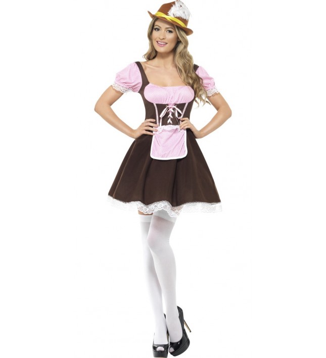 Ladies Swiss Tavern Wench Fancy Dress Costume