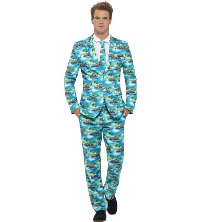 Mens Stand Out Aloha Fancy Dress Suit