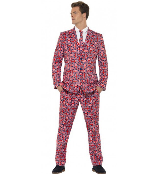 Mens Union Jack Fancy Dress Stand Out Suit