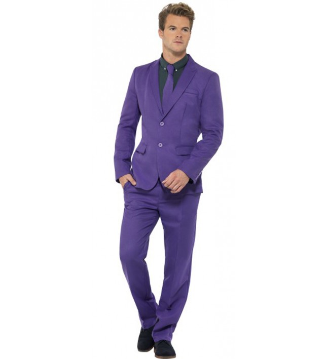 Mens Purple Stand Out Fancy Dress Suit