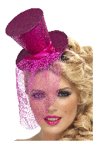 Pink Glitter Mini Top Hat