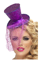 Purple Glitter Mini Top Hat