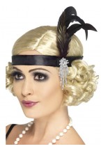 Black satin Charleston Headband