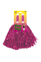 Metallic Pink Pom Poms