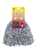 Metallic Silver Pom Poms