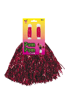 Metallic Red Pom Poms