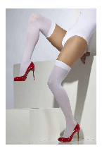 White Lace Top Fishnet Stockings 