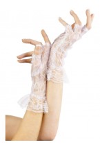 White Polka dot Gloves With Bow