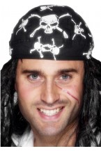 Mens Pirate Bandana Skull And Crossbones Design