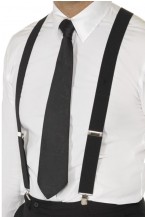 Black 1920s Elasticated Braces