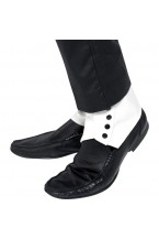 Spats, White With Black Buttons