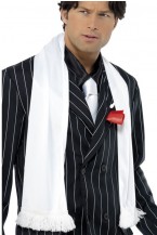 White 1920s Scarf With Tassels