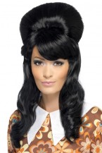 60s Brigtte Bouffant Wig Black