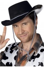 Cowboy Hat Black Flocked 