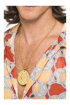 Gold Metal Medallion On Chain