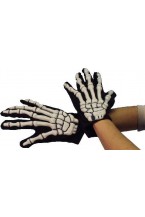 Gloves- Skeleton Gloves With Bones - Adults Smiffys