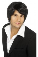 Boy Band Wig Black Fancy Dress Smiffys