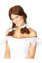 Country Girl Wig Brown Dorothy Fancy Dress Smiffys