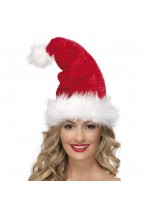 Deluxe Christmas Hat With Tinsel 