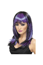 Black and Purple Glamour Witch Wig