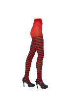 Halloween Ladies Red And Black Striped Tights