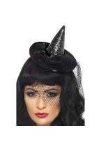 Ladies Mini Halloween Fancy Dress Witch Hat