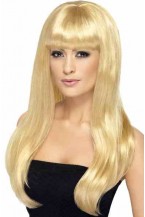 Ladies Long Straight Cut Fancy Dress Wig With Fringe