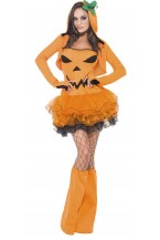 Ladies Fever Pumpkin Halloween Fancy Dress