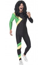 Mens Jamaican Hero Second Skin Fancy Dress Costume