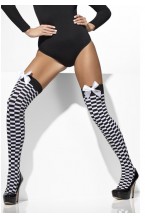 Fever Black And White Chequered Stockings 