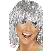 Silver Tinsel Wig