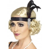 Black Satin Charleston Headband