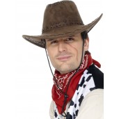 Suede Look Cowboy Hat Brown
