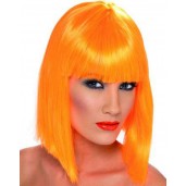 Neon Orange Glam Wig