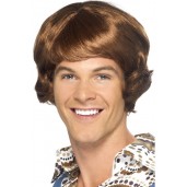70s Disco Mullet Wig Light Brown