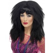 80s Trademark Crimp Wig Black